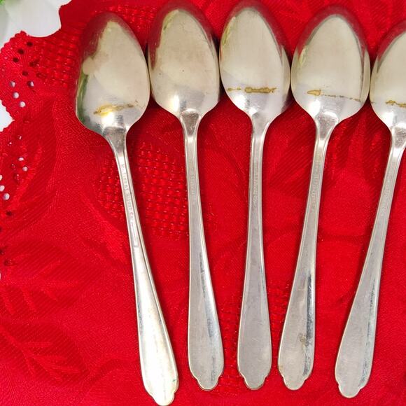 16 Forks N Spoons Vtg National Silver Plated Art Deco Wheat Stalk 12 Teaspoons - Picture 13 of 14